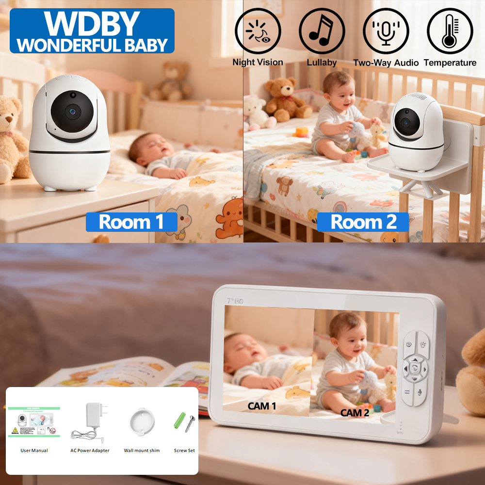 Audio X Music - 7.0 Inch HD Video Baby Monitor
