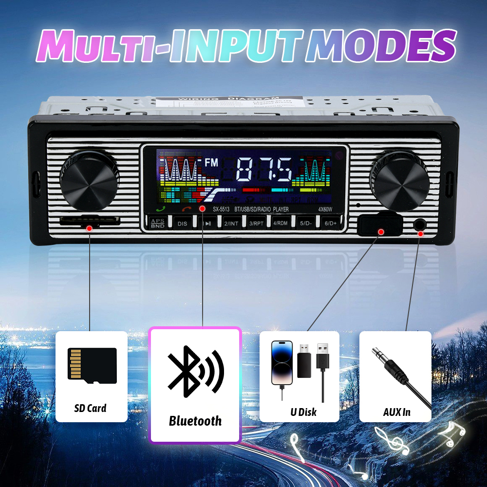 Vintage Car Radio Vehicle Inte - Audio Music Player ulasan dan harga
