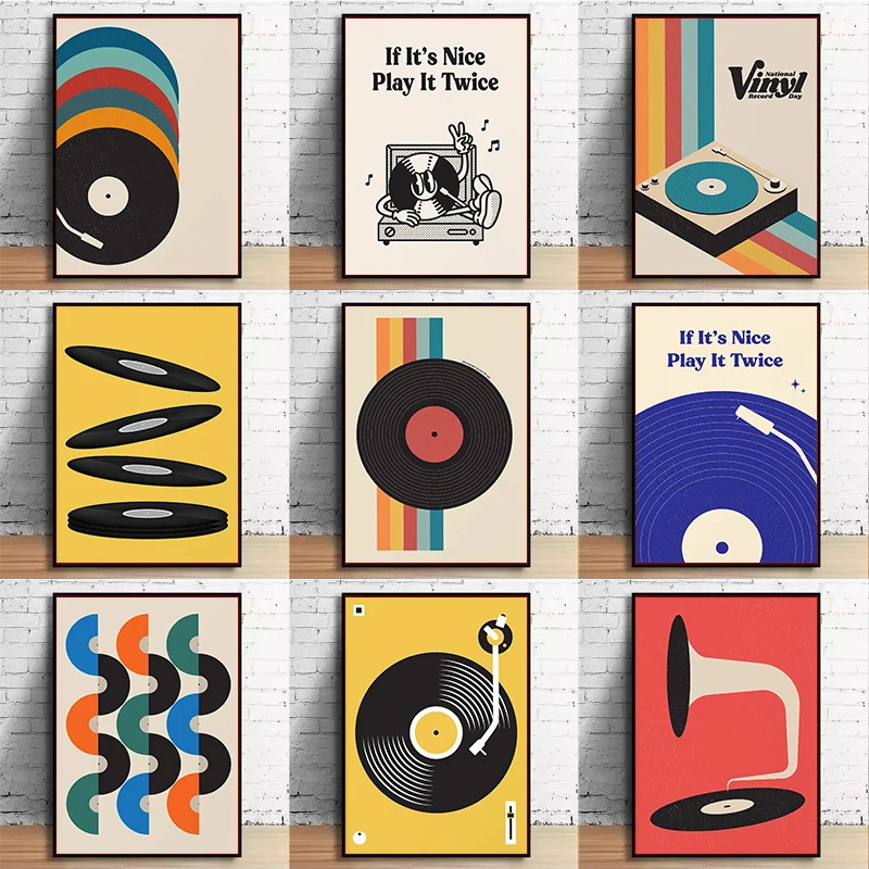 Mid Century Vinyl Record Canva - Audio Music Live ulasan dan harga