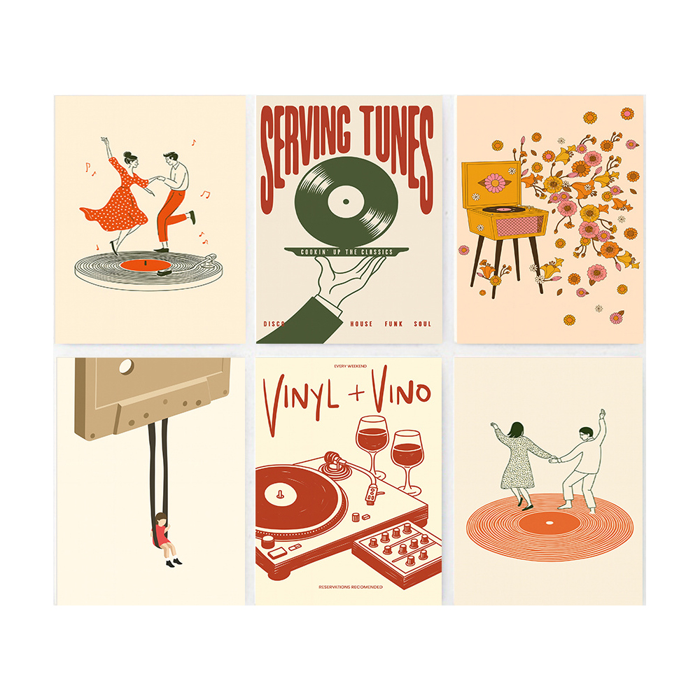 1pc Vintage Music Canvas Poste - Audio Music Live ulasan dan harga