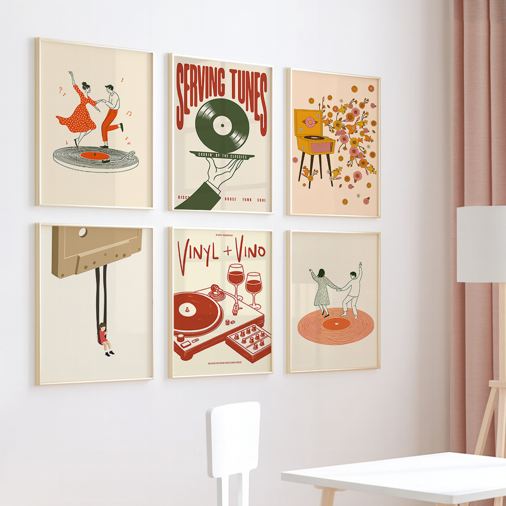 1pc Vintage Music Canvas Poste - Audio Music Live ulasan dan harga